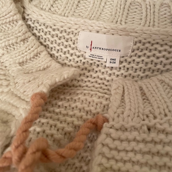 Beautiful Anthropologie Cream Tassel Cardigan One Size - Picture 10 of 11